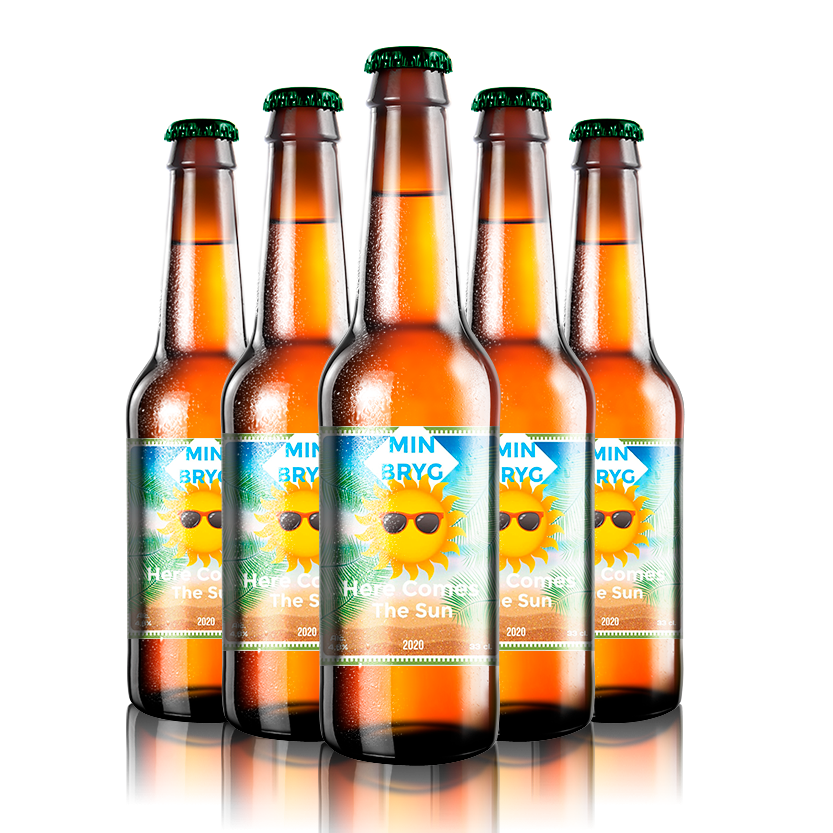 Her kommer solen - design din egen øl etiket - The Beer Label 