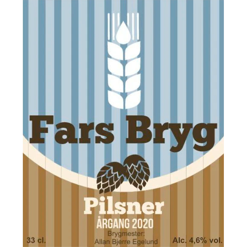 Fars Bryg Blå - design din egen øl etiket - The Beer Label 